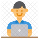 Empleado Trabajador Portatil Icono