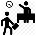 Empleado Retrasado Llegar Tarde Llegar Tarde Icono