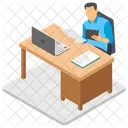 Empleado Trabajando Tiempo De Trabajo Horas De Trabajo Icono