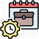 Horaire De Travail Temps Mallette Icône