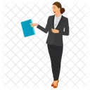 Femme Bureau Travailleur Icône
