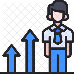 Employee Growth Icon - Download in Colored Outline Style