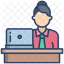 Femme Employee Bureau De Travail Employee Icône