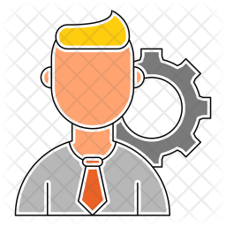 Employee Management Icon - Download in Colored Outline Style