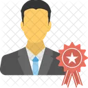 Businessman Wearing Award Icon