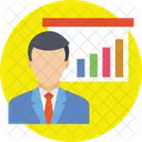 Presentation Businessman Analytics Icon