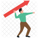 Employee Target Customer Target Man Holding Arrow Icon
