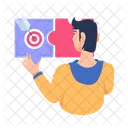 Employee Goal Employee Target Employee Aim Icon