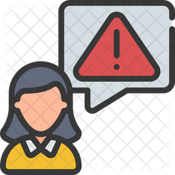 Employee Warning Icon - Download In Colored Outline Style