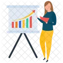 Graph Presentation Employee Workshop Seminar Icon