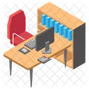 Employer Table Workplace Work Desk Icon