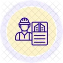 Icone De Linha De Empreiteiro De Construcao Icon