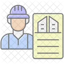 Icone De Cor Linear Do Empreiteiro De Construcao Icon