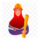 Empreiteiro Muculmano Muculmano Hijab Icon