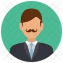 Formal Bigote Empresario Icono