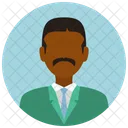 Formal Empresario Bigote Icono