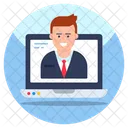 Empresário on-line  Ícone