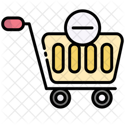 Empty Cart Icon - Download in Colored Outline Style