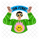 Personaje Energico Energico Y Genial Icono