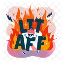 Lit Af Tipografia Expresion Icono