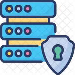 Encrypted Database Icon - Download in Colored Outline Style