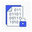Encrypted Document Icon Data Security Sensitive Information Protection 아이콘