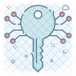 Encryption Key Icon - Download in Colored Outline Style