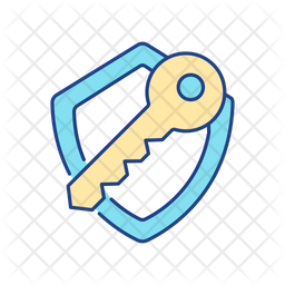 Encryption key Icon - Download in Colored Outline Style