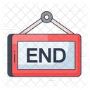 End Board End Signboard Placard Icon