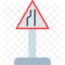 End Of Additional Lane Street Sign Road Signal Icon
