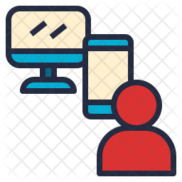 End user Icon - Download in Colored Outline Style