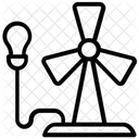 Eletricidade Eolica Turbina Eolica Lampada Led Ícone