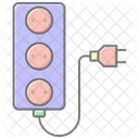 Energie Verlangerungskabel Linear Farbsymbol Symbol