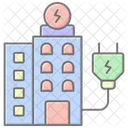 Energiespargebaude Linienfarbsymbol Symbol