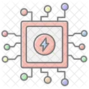 Energiesparsystem Lineares Farbsymbol Icon