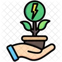 Energy Harvesting Hand Plant Icon