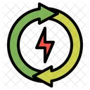 Ecology Concept Electric Bolt Energy Recycle Icon