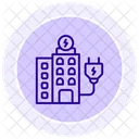 Energy Saving Building Color Circle Icon Icon