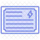 Energy Saving Certification Duotone Line Icon Icon