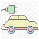 Energy Saving Electric Car Lineal Color Icon Icon