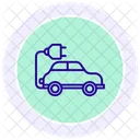 Energy Saving Electric Car Color Circle Icon Icon