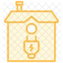 Energy Saving Home Duotone Line Icon Icon