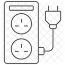에너지 절약 소켓 얇은선 아이콘 아이콘