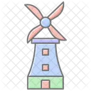 Energy Saving Windmill Lineal Color Icon Icon