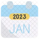 Enero De 2023 Calendario Icono