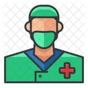 Enfermera Hombre Avatar Icon