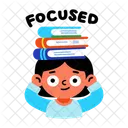 Enfocado Concentrado Libros Icono