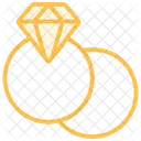 Engagement Ring Duotone Line Icon Icon