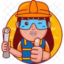 Ilustracao Mulher Engenheira Ícone
