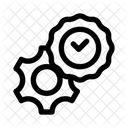 Engranajes con marca de verificación  Icono